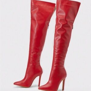 Red Over-the-Knee Boots